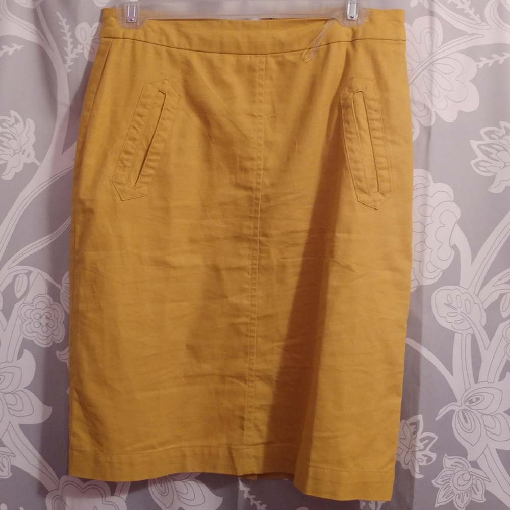 Kate Kasin Yellow High Waisted Skirt w/ Pockets
